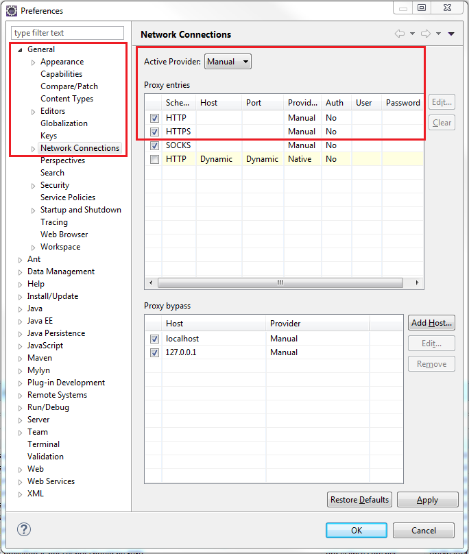 Select Manual option in Network Connections