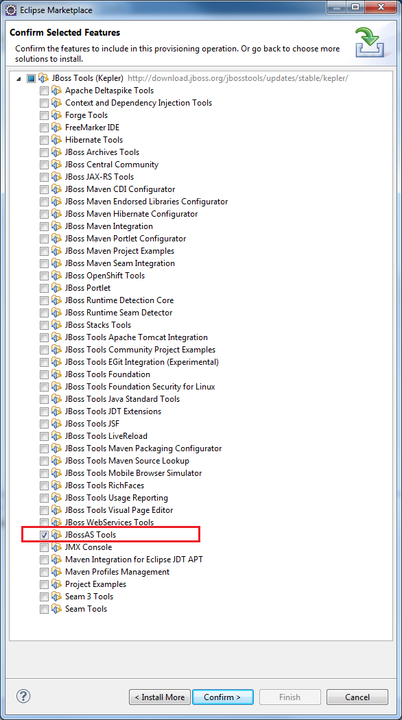 Select JBoss AS Tools