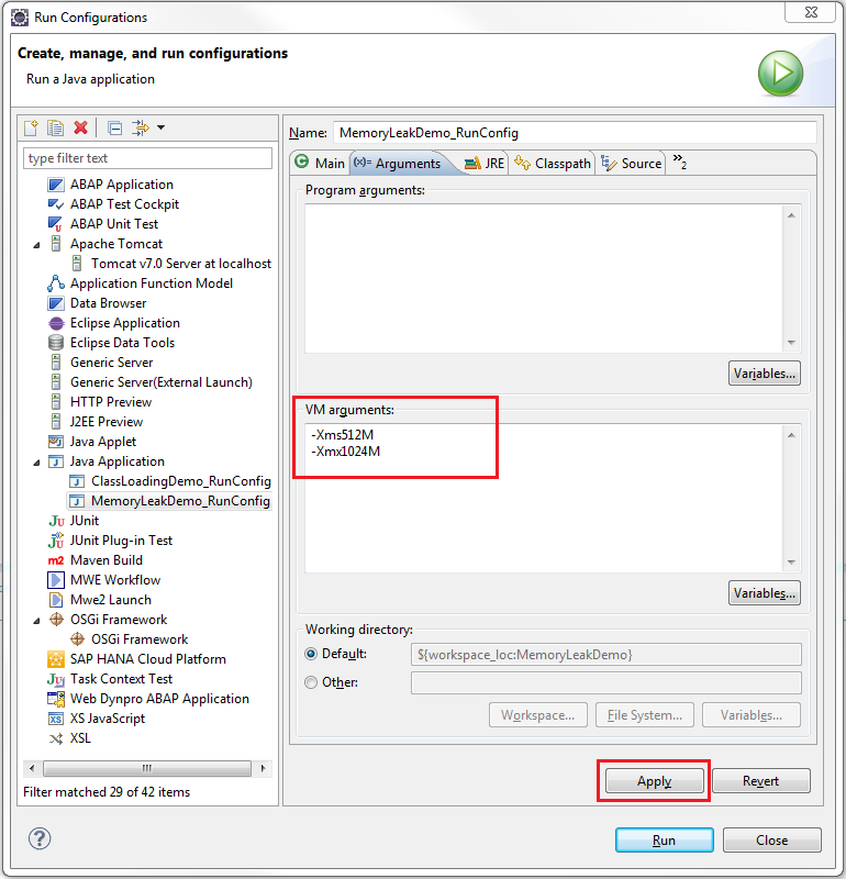 Provide VM params for memory