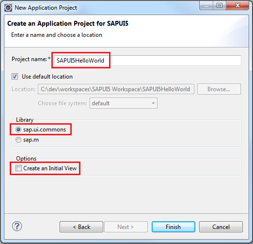 Create an Application Project for SAPUI5