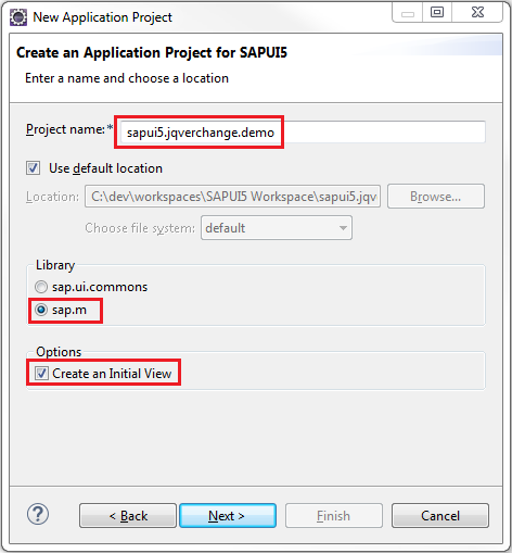 Change-jQuery-Version-Step-2-Create-an-Application-Project