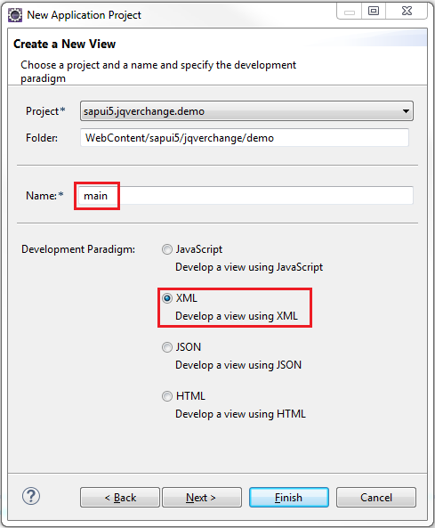 Change-jQuery-Version-Step-3-Create-an-Application-Project