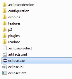 Click on eclipse exe to run Eclipse
