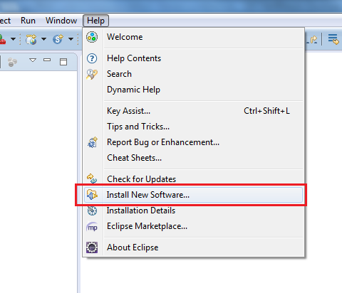 Go to option Install New Software in Eclipse